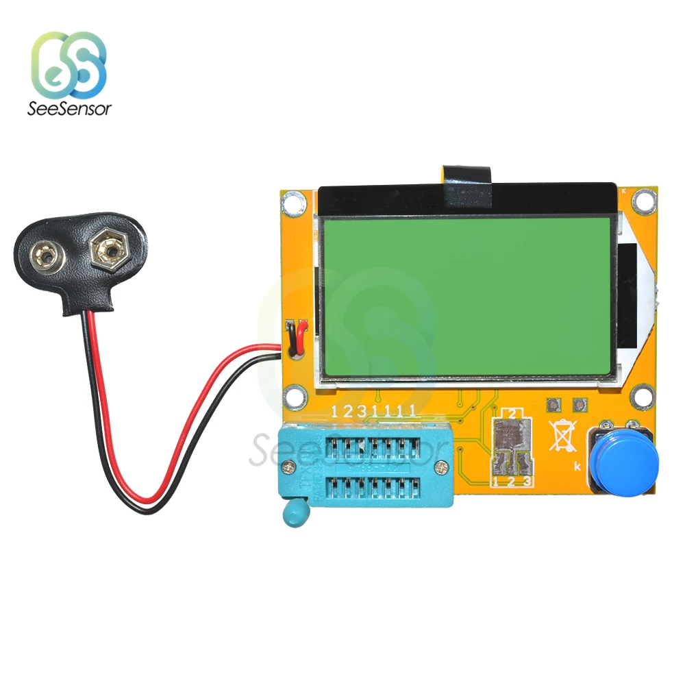 

LCR-T4 ESR Meter Mega328 Digital Transistor Tester Diode Triode Capacitance MOS/PNP/NPN LCR 12864 LCD Screen Tester