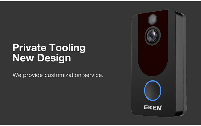 Eken V7 1080 P Wifi Беспроводной видео дверной звонок визуальный домофон Камера с перезвон Ночное видение ПИР обнаружения движения приложение