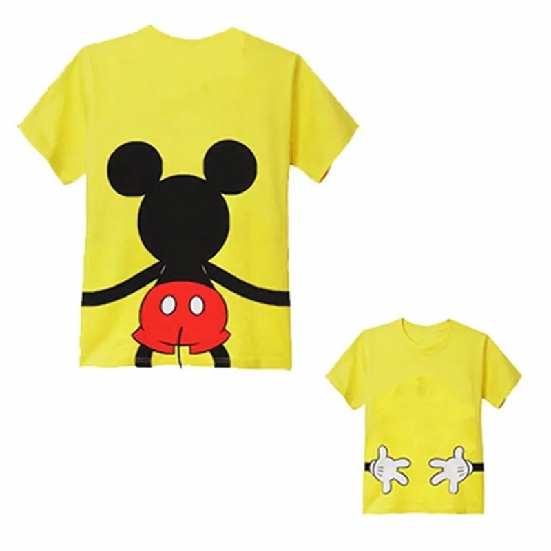 Хлопковая Милая футболка «Мама и я» высококачественный Топ для мамы, папы, мальчиков и девочек с Микки и Минни Маус, Семейные комплекты - Цвет: Wli3Q