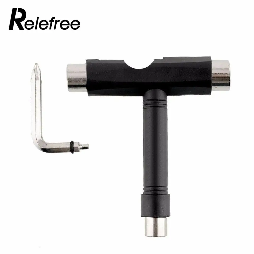 

1pc Relefree Roller Skate Skateboard Longboard T Shape Board ATB Tool Allen Key Multi-Function Universal Black Skate board Parts