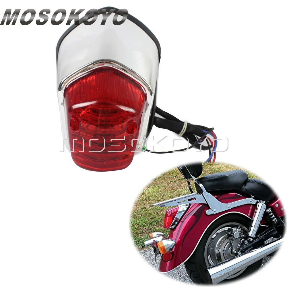 Хромированная Ретро лампа с нитями 12 В фотостоп сигнал для Honda Shadow Saber 1100 Aero ACE Valkyrie