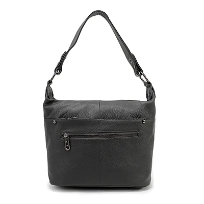Nuleez, брендовая сумка на ремне из натуральной кожи, Сумка Хобо на плечо, женская сумка для отдыха, красная, синяя, черная, сумка через плечо, 3104 - Цвет: Серый