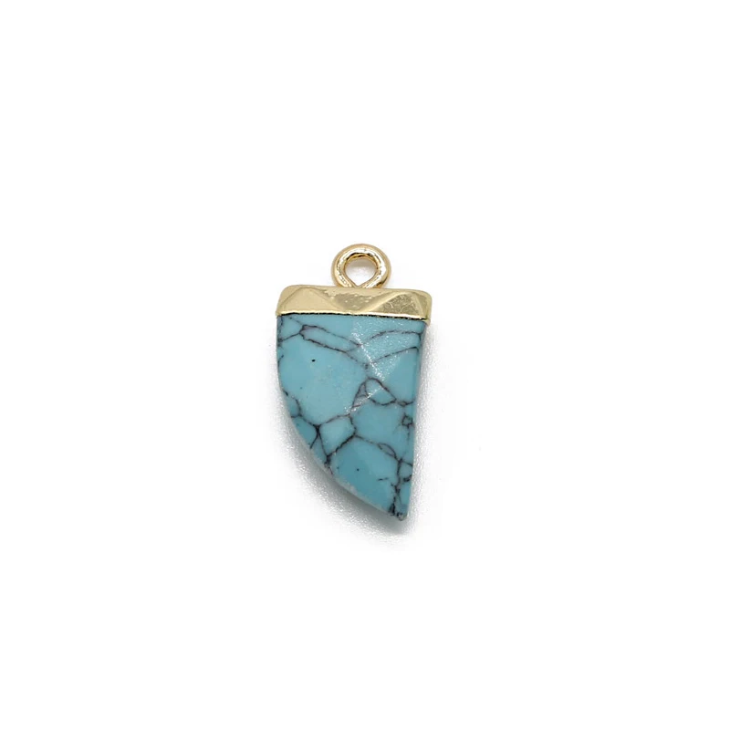 Beadsland Подвеска из натурального камня в форме зуба, подвеска из камня, шарм, сделай сам, для ожерелья, браслета и сережек, Размер 11*16 мм - Окраска металла: turquoise