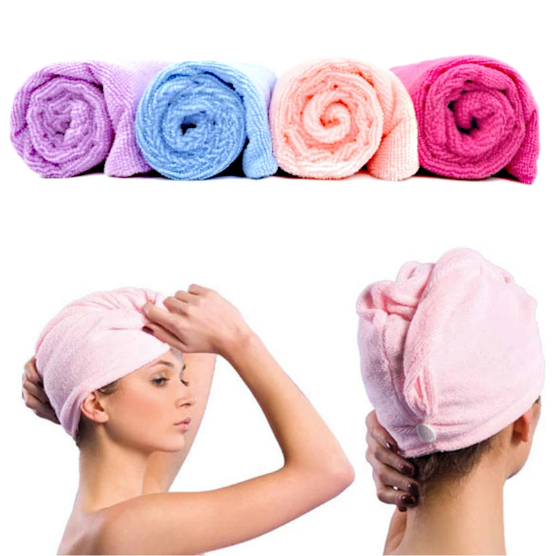 Волшебное полотенце из микрофибры для волос, сильное водопоглощающее банное полотенце, сухая шапочка для душа, накидка для купания, яркие цвета, полотенце для ванной