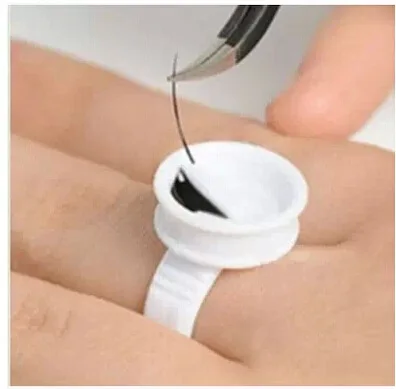 

2019 New Popular Glue Rings Disposable Eyelash Extension Glue Holder Ring 1pc free shipping