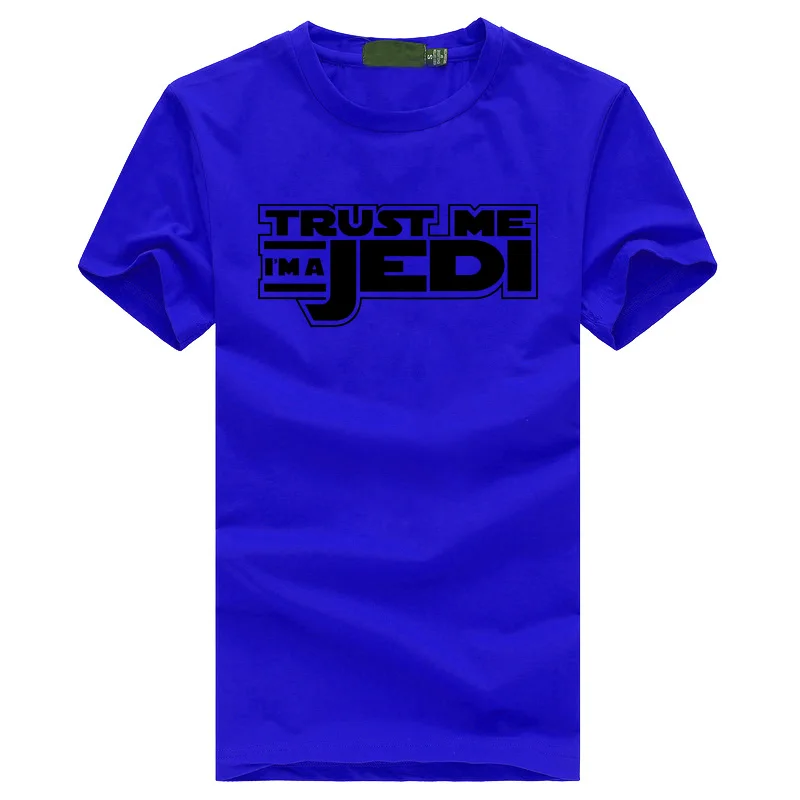 Летняя забавная уличная черная футболка в стиле хип-хоп homme STAR WAR Trust Me I'm a Jedi, Мужская футболка, модная брендовая одежда для фитнеса