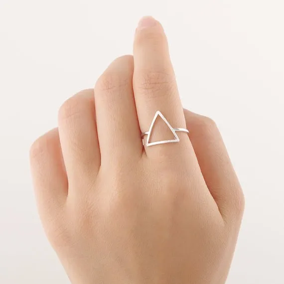 10 шт./партия, Новое поступление, геометрическое треугольное кольцо, уникальное треугольное кольцо, JZ001