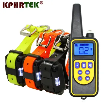 

Wholesale 60 Sets 800 Yards Remote Control Pet Dog Training Collar IP67 Diving Waterproof Rechargeable LCD Display