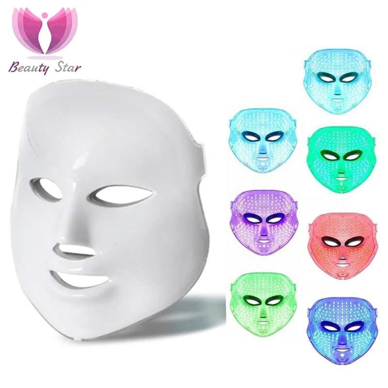 

Beauty Star 7 Colors Photo Therapy LED Facial Mask SPA Phototherapy Face Skin Rejuvenation Wrinkles Acne Remover LED Facial Mask
