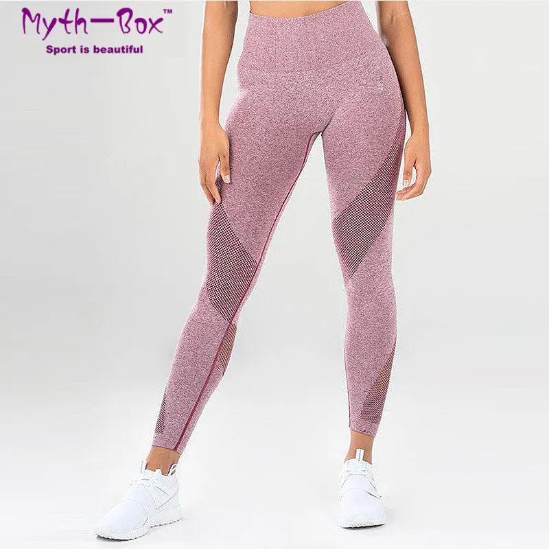 

Women Yoga Pants Sport Leggings Mesh Patchwork Breathable Fitness Tights High Waist Sexy Hips Running Trouser Gym Workout Capris