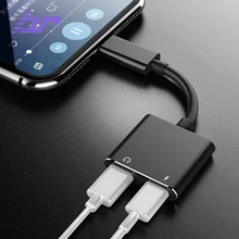 BR 2in1 For Lighting Adapter For iPhone 7 8 Plus X Charging Adapter Charger Splitter Headphone Music Audio Earphone Cable IOS 11