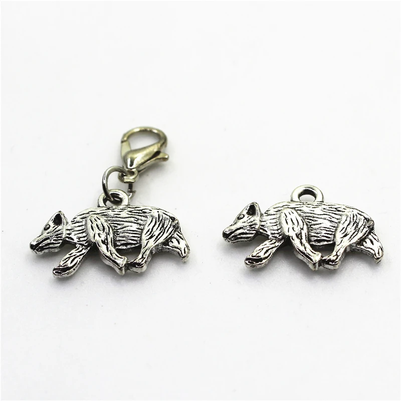 

2018 New Arrive 10pcs Badger Dangle Charm Lobster Clasp Charms Diy Jewelry Accessory For Bracelets Floating Hanging Charms