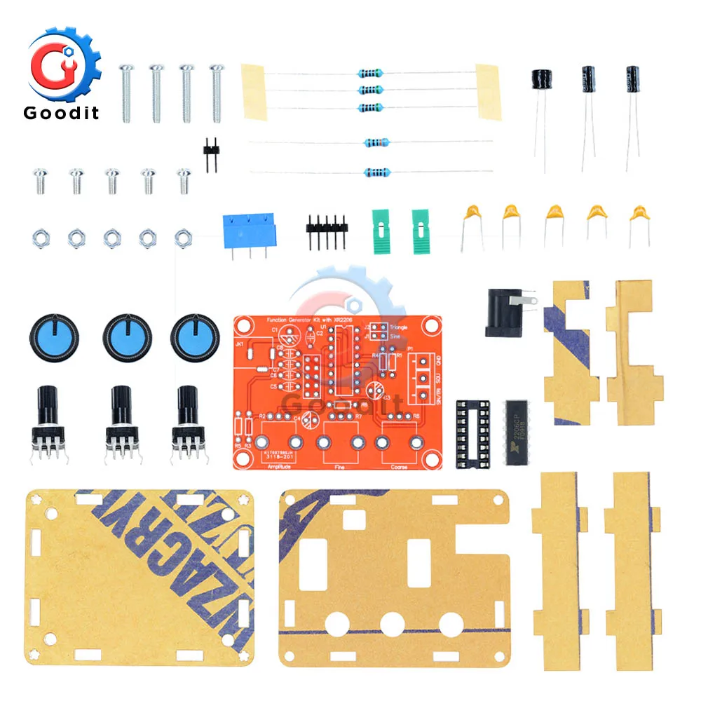 1 Гц-1 МГц XR2206 функция генератор сигналов DIY Kit синус/треугольник/квадратный выход генератор сигналов Регулируемая амплитуда частоты