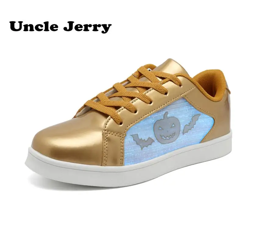 

UncleJerry Kids Fashion Upper Glowing Sneakers USB Charging Girls Shoes Various patterns of luminous Baby shoes Boys Shoes
