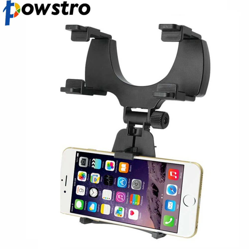 Powstro Car Rear View Mirror Mount Holder Mobile Phone Stand Truck Auto