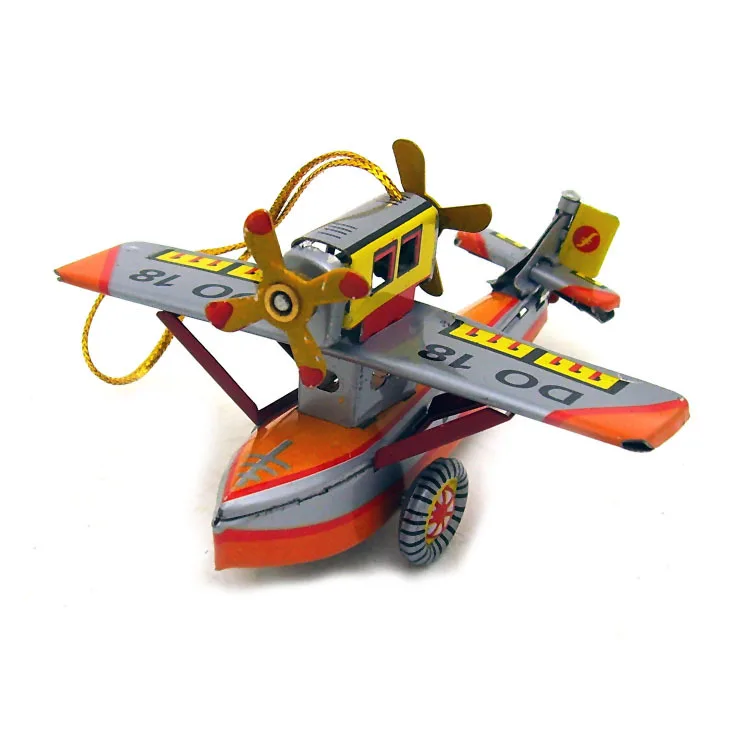 

Retro Collection Tin toys mkd3 Children Metal Auto Models Robot Vehicles Handmade Iron Mechanical Dornier Water plane Pendent