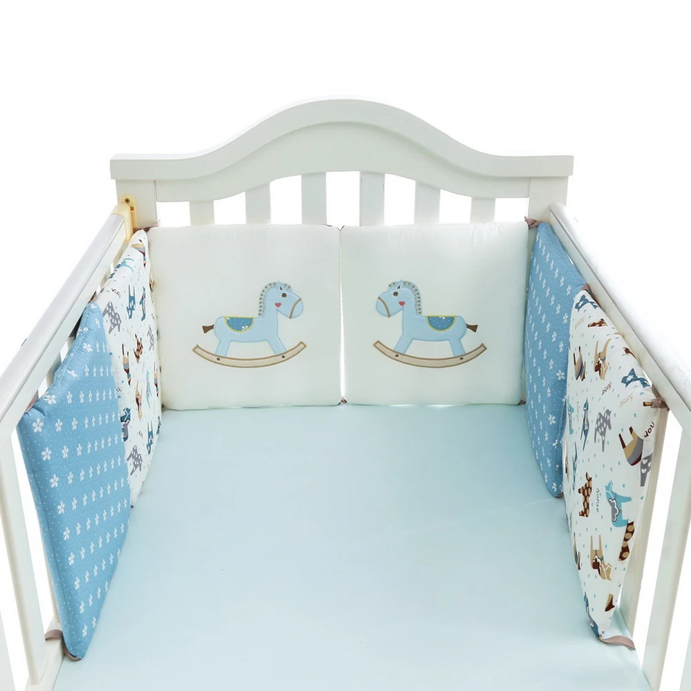 

6 pcs/set Baby Crib Bumper Newborn Infant Bumper Children 100% Cotton Protection Pillow Crib Surrounding Baby Room Decoration