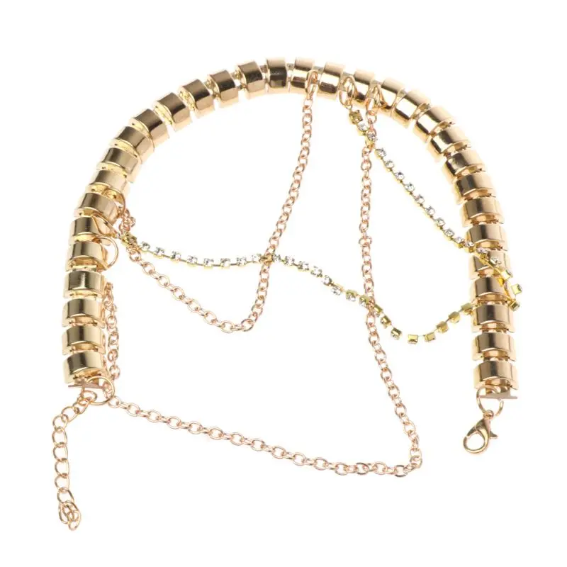 

High Heels Chain Anklet Gold Decoration Women Rhinestone Ornament Multi Layer Pendant Ankle Chain Wedding Bridal Accessories