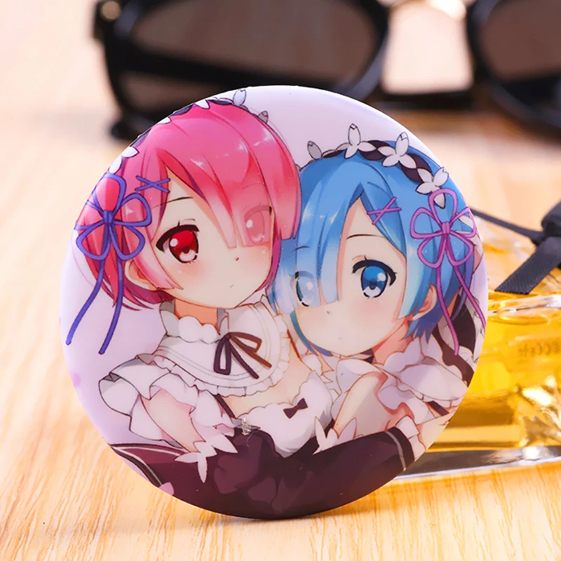 

FFFPIN 5.8cm Big Japan Anime Cloth Brooch Fashion Jewelry Cartoon Coin Badge Breastpin Ornament Pins Rem Ram Cosplay Spain Decor