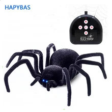 Electronic font b pet b font Remote Control Simulation tarantula Eyes Shine smart black Spider 4Ch