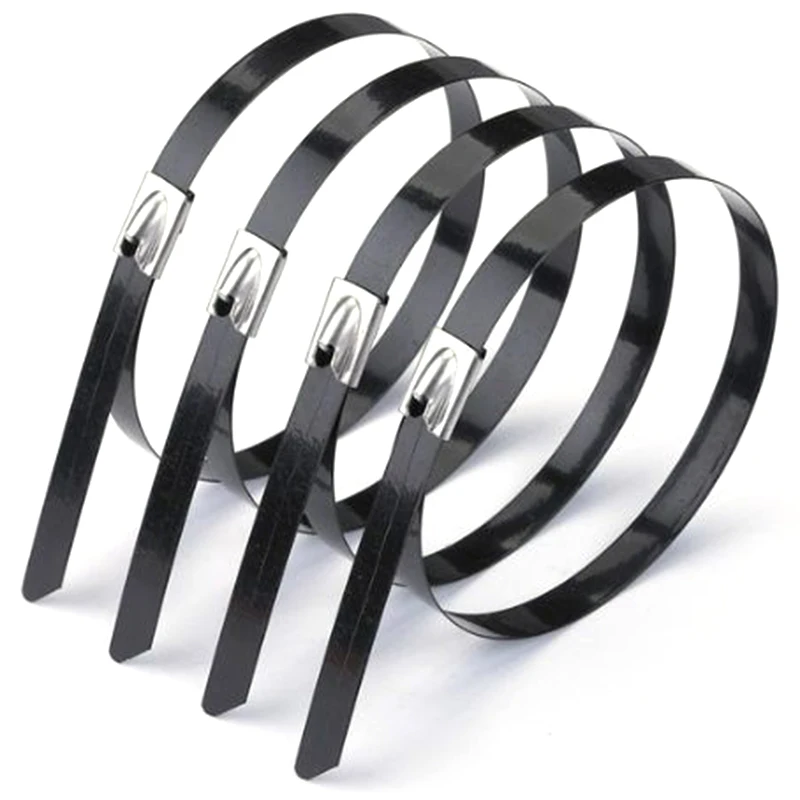

100Pcs/Lot,4.6Mmx300Mm Pvc Plastic Coated Ss304 Stainless Steel Cable Tie