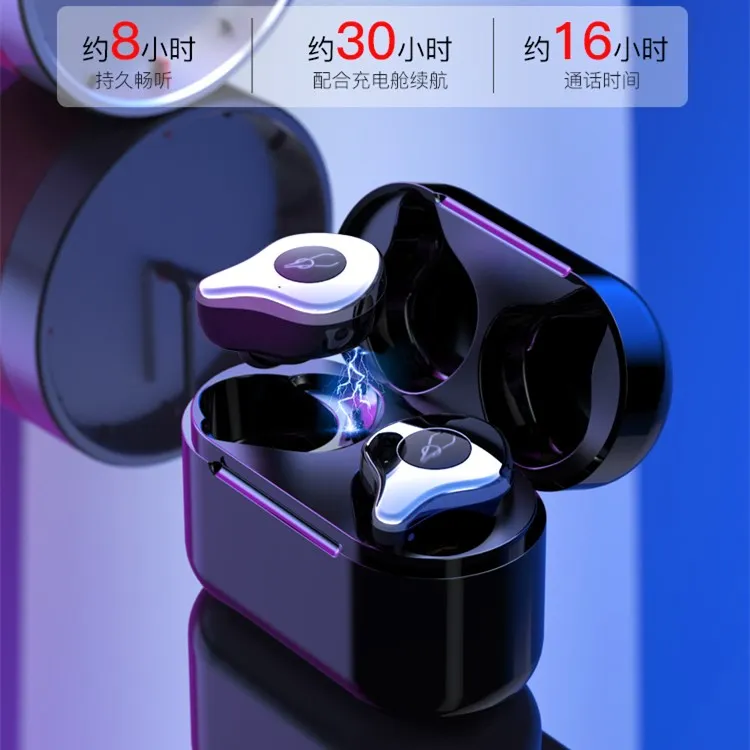 E12 TWS Bluetooth 5,0 беспроводная гарнитура для наушников HiFi спортивные наушники микрофон с быстрой зарядкой