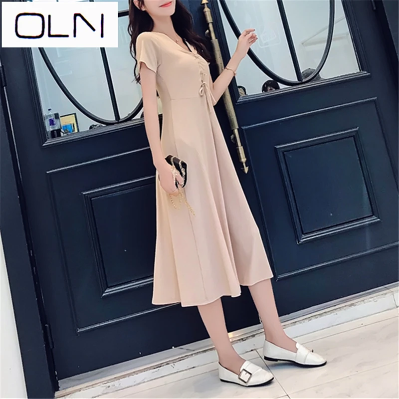 Dress Summer Vestidos Korean OLN LongNew Pit Slim Fit Slim Dress newarrival dress new  arrival
