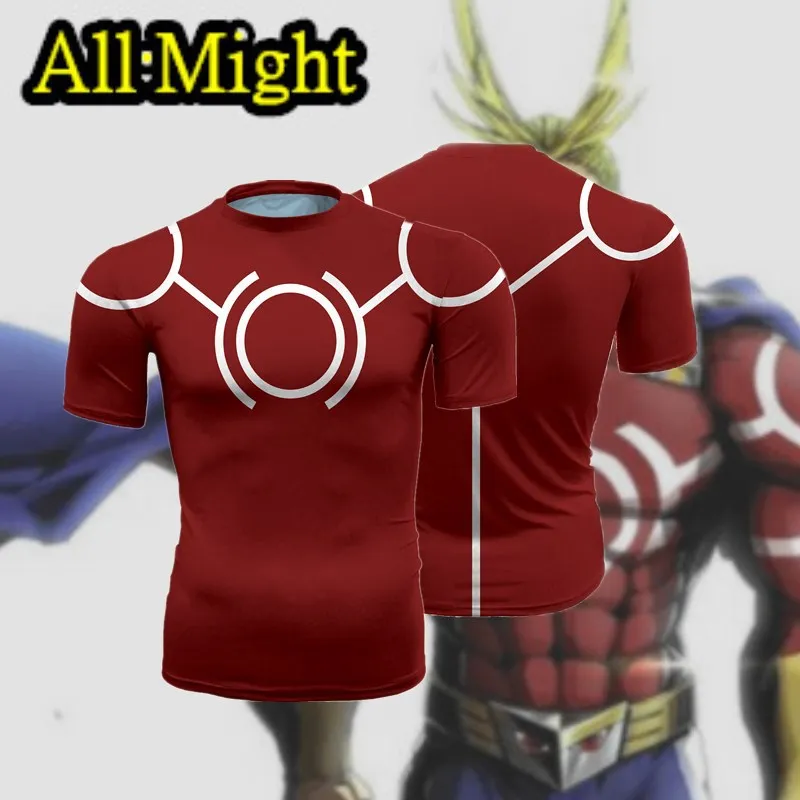 Мой герой Academy bakugou katsuki All Might косплей мультфильм с цифровым 3d рисунком футболка