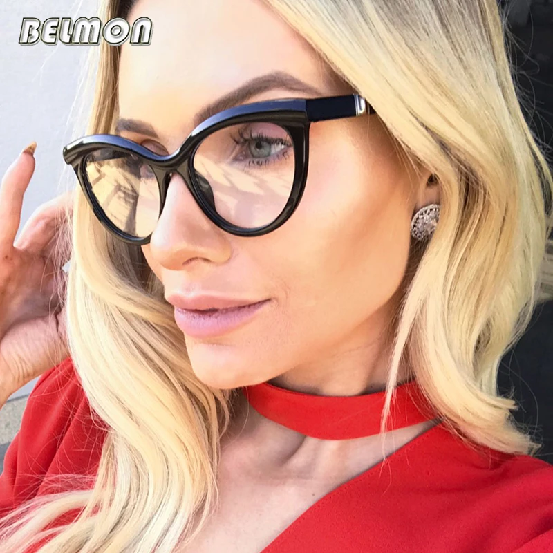 

Cat Eye Eyeglasses Frame Women Computer Optical Glasses For Women's Spectacle Transparent Clear Lens Armacao de RS484