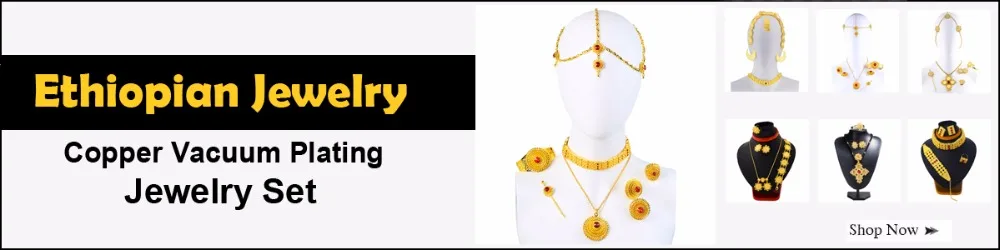 Ethlyn Latest Gold Color Red Stone Women Eritrean Ethiopian Traditional Wedding Jewelry Sets S112