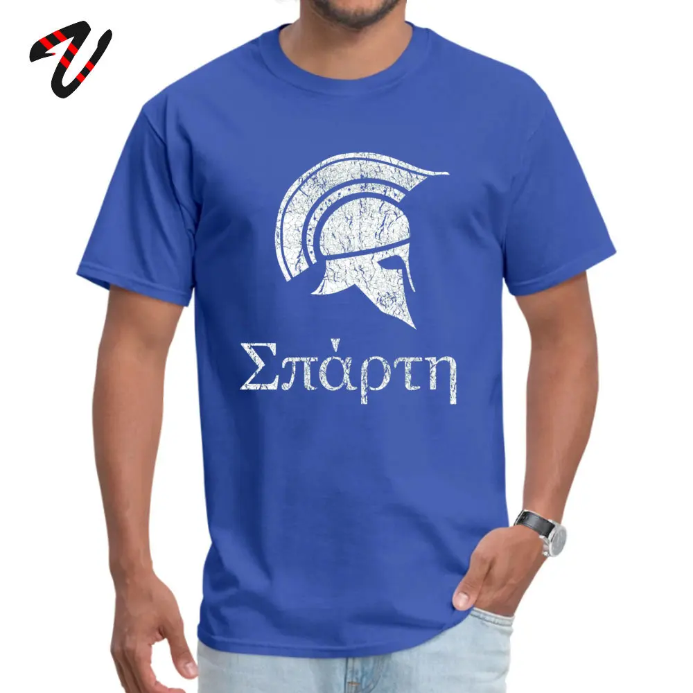 Men Brand Casual Tops T Shirt Round Neck Summer/Autumn 100% Cotton T Shirts Printed Short Sleeve Sparta Spartan Warrior T-shirts Sparta Spartan Warrior 15421 blue