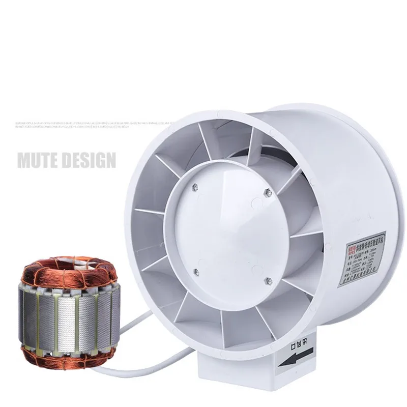 Наклонный поток увеличивающий давление трубный вентилятор 150 мм бесшумный вытяжной вентилятор для ванной кухни вытяжной вентилятор 6 дюймов мощный вентилятор 220 В 55 Вт