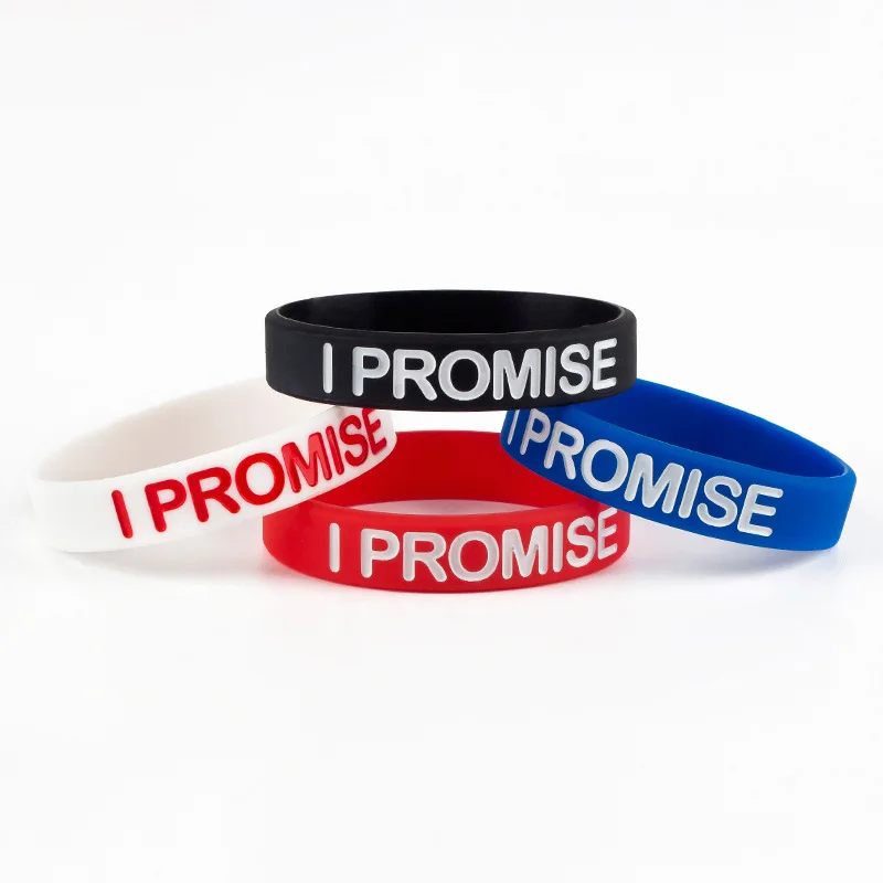 

1pc Silicone Basketball Bracelets I PROMISE Print Sport Energy Balance Wristband Power Bangle Trendy Rubber Flexible Wristband