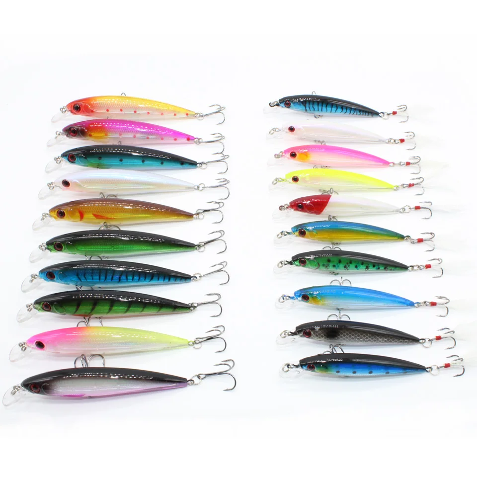 

20Pcs/kit Fishing Lure Set Wobbler Set Mixed Color Minnow Fish Supplies Fake Lure For Carp Bass 7g/13.5g