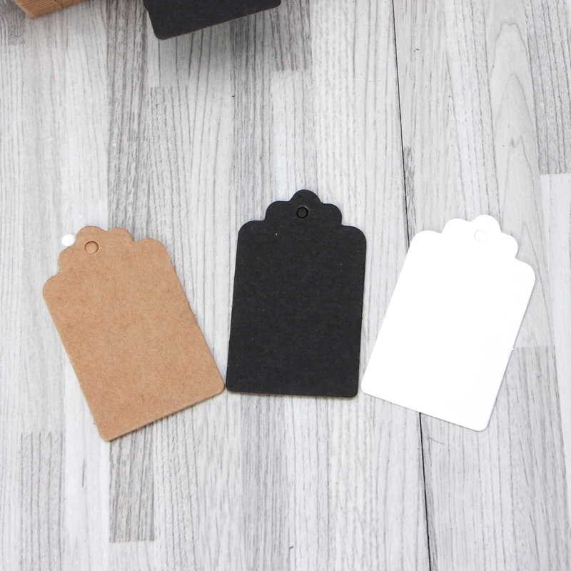 High quality 100Pcs Kraft Paper Tags For Jewelry String Blanks Favour