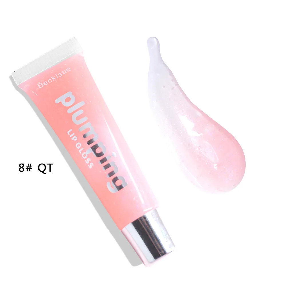 9 Colors Makeup Shiny Lip Gloss Crystal Jelly Lip Enhancement Liquid Lip Plumper Moisturizer Plump Volume Tint Lip Glaze TSLM1 - Цвет: 08