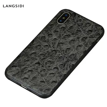 

Genuine Leather 360 Full protection phone case For iPhone X 11 Pro max XS XSmax XR 6 7 8 8plus se 5s 5 Ostrich pattern business
