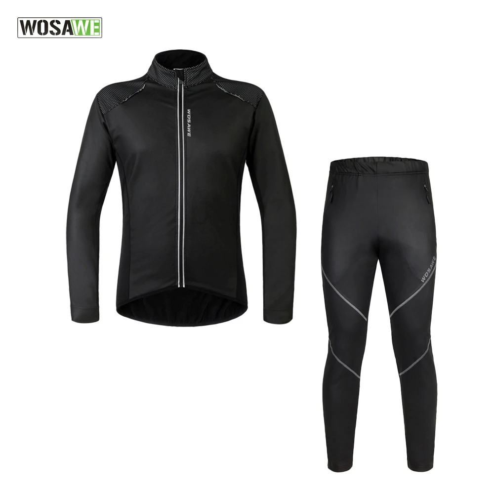 WOSAWE Men's Cycling Coat Bike Bicycle Cycle Clothing Long Jersey Jacket-Wind ,Tights Pants-Whirlwind Waterproof