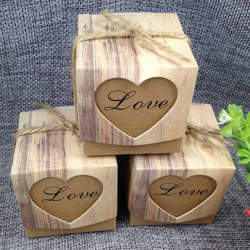 2017 new 5*5*5cm Pack of 10 pcs Love Cake Boxes Heart Window Top Cupcake Muffin Box Holds Single cook candy box | Дом и сад