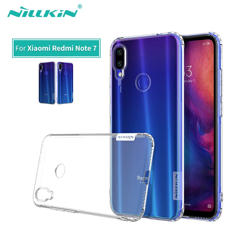 

For Xiaomi Redmi Note 7 Case Cover Nillkin Nature Transparent Clear Soft silicon TPU Protector cover Redmi Note 7 Pro Case 6.3''