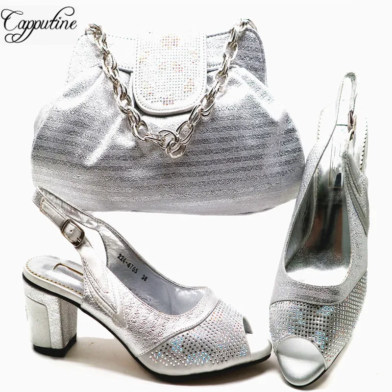 

Hot Sale Fashion African Pumps 6CM Shoes And Bag Set For Party Summer Ladies High Heels Shoes And Bag Set Size 38-43 G55