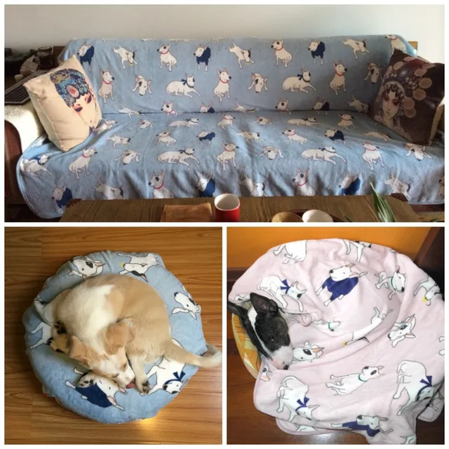 Fleece Bullterrier Dog Blankets Bed Mats Pet Cat Blanket For Fleece Bullterrier Dog Blankets Bed Mats Pet Cat Blanket For Sofa Cover