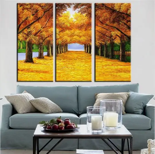 Картина Маслом на Холсте Пейзаж Лес Осенью Домой Украшение Для Декора | Дом и сад