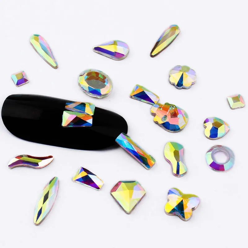 50 шт., 3x10 мм, 2x6 мм, каплевидное стекло, не исправляемое, ab кристаллы для ногтей, стразы со звездами, swarovsky для 3D украшения ногтей