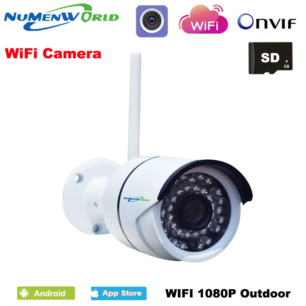Водонепроницаемая P2P ONVIF Wifi 2MP мегапиксельная беспроводная IR сетевая ip камера 1080P