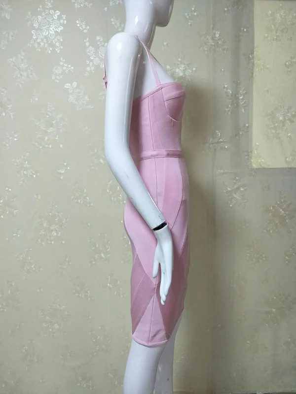 Новое поступление женские фабричные платья для девочек розовое Бандажное платье с вырезом платье+ костюм