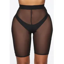 Сексуальный женский однотонный сетчатый прозрачный чехол на Лето Модный с высокой талией Прозрачный Бикини плавки горячие брюки эластичный пояс купальный Купальник