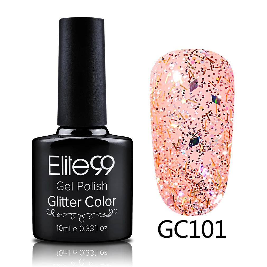 S-GC101 Elite99 10 мл Soak Off блёстки Блеск УФ гель лак Diamond для ногтей гель для ногтей с блестками красота направление Atr - Цвет: S-GC101