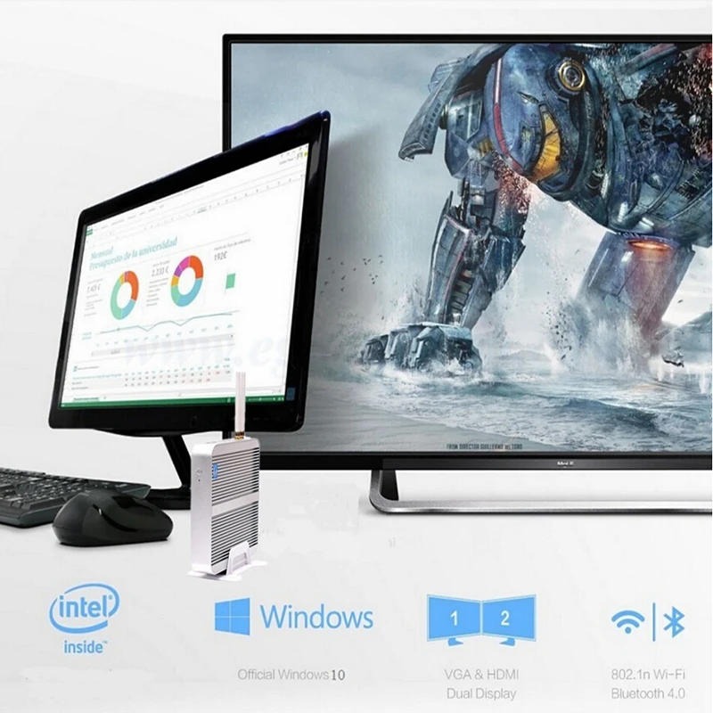 Продажа Причастником B1 Мини ПК Intel Core i3 5005U офисный компьютер 4K 300M WiFi HDMI VGA 6 * USB Gigabit Ethernet Windows 10 Linux HTPC