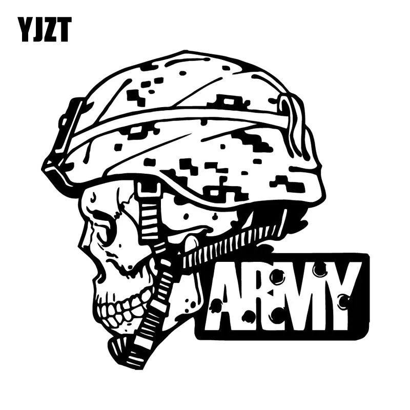 

YJZT 20X19.4CM ARMY Military Police Soldier Skull Originality Vinyl Decal Car Sticker S8-0690